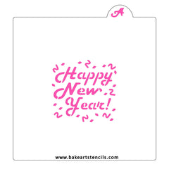 Happy New Year Celebration Stencil