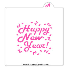 Happy New Year Celebration Stencil