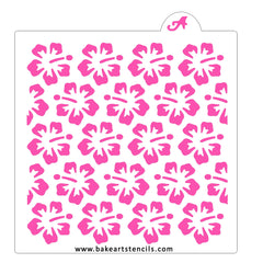 Hibiscus Flower Pattern Stencil