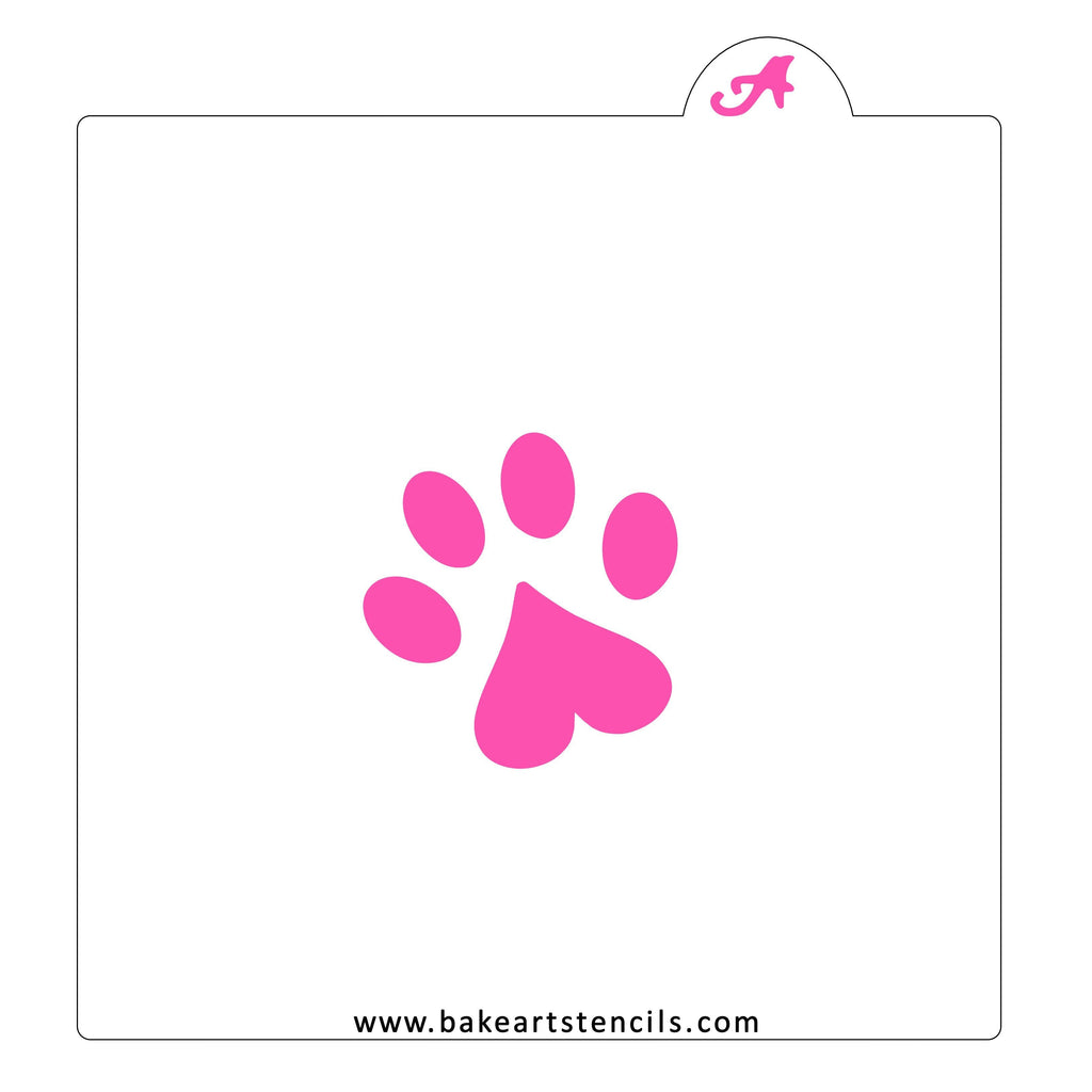 Heart Paw Print Cookie Stencil | Cake Craft Shoppe, LLC heart-paw-print-cookie-stencil-cake-craft-shoppe-llc