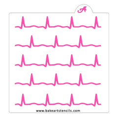 Heartbeat Pattern Cookie Stencil