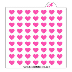 Hearts In Line Pattern Stencil