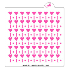 Hearts & Stripes Pattern Stencil