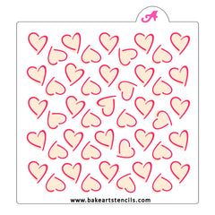 Highlighted Hearts Pattern Stencil Set