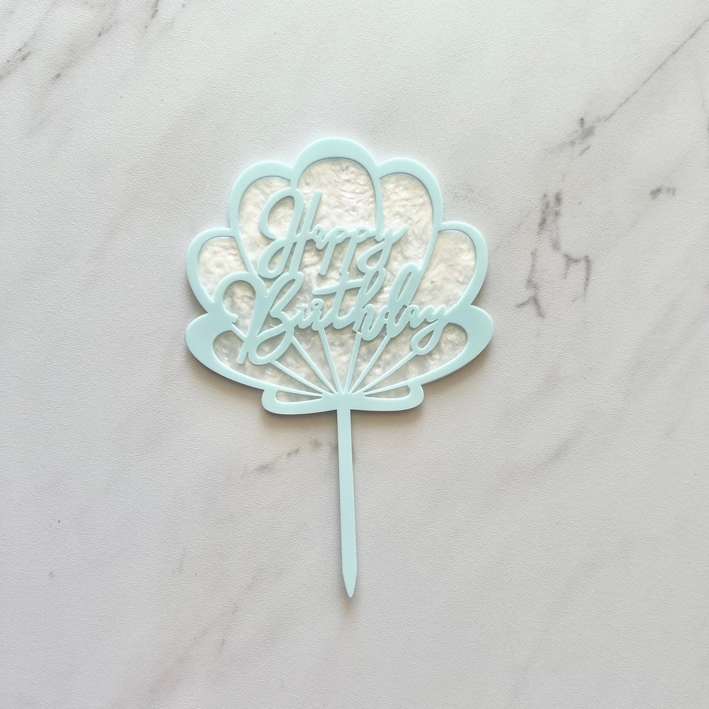 SEASHELL HAPPY BIRTHDAY CAKE TOPPER | Cake Craft Shoppe, LLC