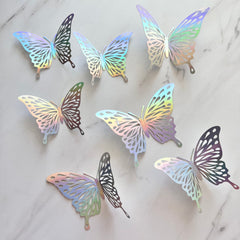 SILVER IRIDESCENT PAPER BUTTERFLIES