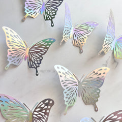 SILVER IRIDESCENT PAPER BUTTERFLIES