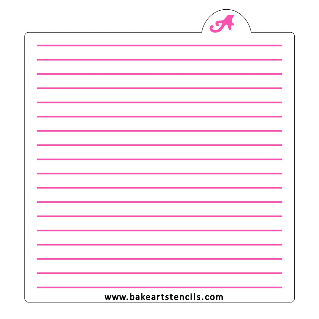 Notebook Paper Lines Stencil | Cake Craft Shoppe, LLC