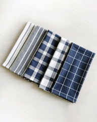 Striped and Square Linen Cotton Dinner Cloth Napkins