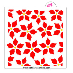 Poinsettia Flower Pattern Stencil Set