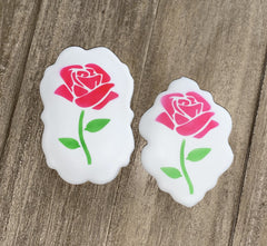 Rose on Stem Cookie Stencil