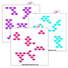 Sparkly Fish Scales Stencil Set