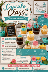 Mini-Series: Cupcake Class - Summer themed - August 1st - 2:00 to 4:00pm
