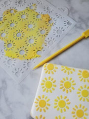 Sunny Sun Pattern Stencil