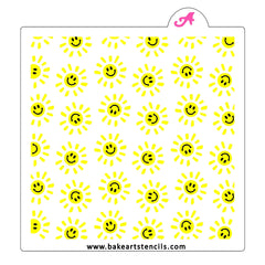 Sunny Sun Pattern Stencil