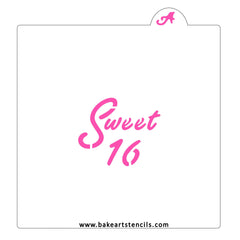 Sweet 16 Birthday Cookie Stencil