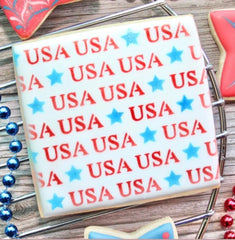 USA Stars Pattern Cookie Stencil