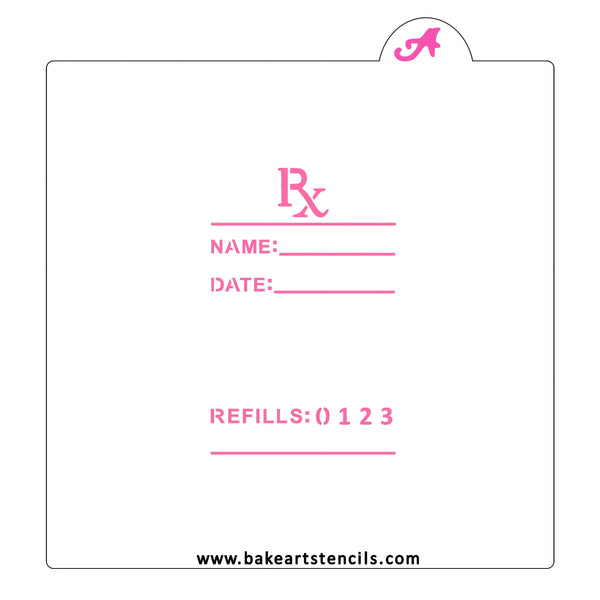 Write A Prescription Cookie Stencil | Cake Craft Shoppe, LLC