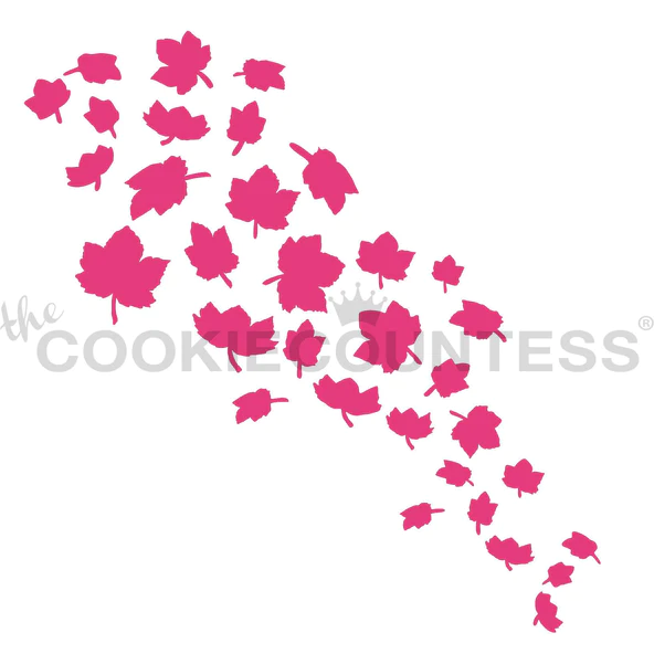 Scattered Maple Leaves Stencil