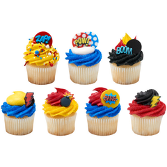 Superheroes Royal Icing topper - 7 piece set