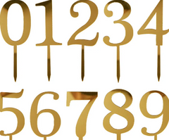 Topper - Numbers for Cake - Mirror Gold - 2" wide