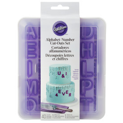 Wilton Fondant Letter & Number Cutters Set, 42-Piece Set