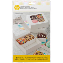 Wilton 4-Cavity White Window Bakery Boxes with Dividers