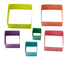 Wilton Fondant Square Double Cut Outs, Assorted, Steel, 6-Count