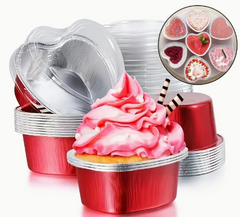 Heart Shaped Cake Pans Foil - 3.43 Inch - Bulk