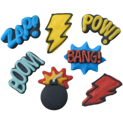 Superheroes Royal Icing topper - 7 piece set