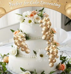 Golden Mini Balloon / Ball Cake Toppers - 28pc