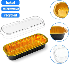 Gold/Black Mini Loaf Pans with lids
