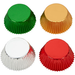 Wilton Green, Gold, Silver and Red Foil Christmas Cupcake Liners, 48-Count