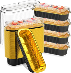 Gold/Black Mini Loaf Pans with lids