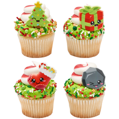Christmas Cuties cupcake Rings - 12ct