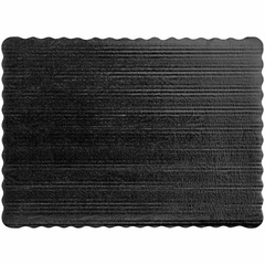 Cake Board - Black Scalloped - Half  sheet - 50 ct - Bulk