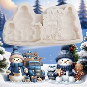 Christmas Snowman & Vintage Truck Silicone Mold