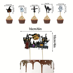 Halloween Cake Topper - 6pcs,