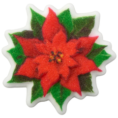 Poinsettia Sugar Decorations - 3ct