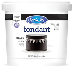Satin Ice Black Vanilla Fondant - 2lb - Case f 10 - Bulk