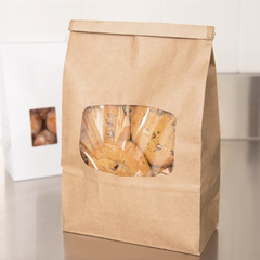 Paper Cookie Bag w/Window & Tin Tie Closure 6"x9 1/2"