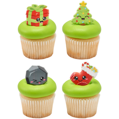 Christmas Cuties cupcake Rings - 12ct