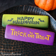 Happy Halloween, Trick or Treat Cookie Stick Stencil