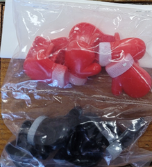 Mitten Cupcake Rings - 12ct ( Black and Red ) or ( Multi colored )