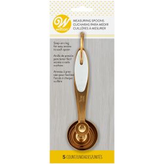 Navy & Gold Nesting Measuring Spoons with Snap-On Ring, 5-Count