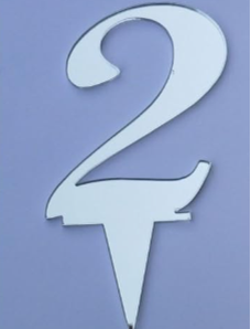 Topper - Numbers for Cake - Silver - 3" wide
