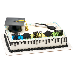 Grad Cap Black w/ Gold Tassel - Smooth