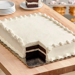 Cake Board - Black Scalloped - Half sheet