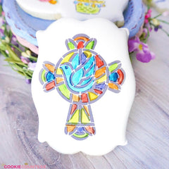 STAINED GLASS CROSS STENCIL