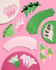Emerald City Cupcake Set - 24 sets of liners + toppers